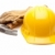 Yellow Hard Hat, Gloves and Hammer on White stock photo © feverpitch