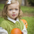 Cute Young Child Girl Enjoying the Pumpkin Patch. stock photo © feverpitch