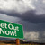 Get Out Green Road Sign and Stormy Clouds stock photo © feverpitch