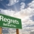 Regrets, Behind You Green Road Sign stock photo © feverpitch