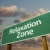 Relaxation Zone Green Road Sign and Clouds stock photo © feverpitch