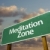 Meditation Zone Green Road Sign and Clouds stock photo © feverpitch