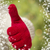 Woman Wearing Red Mittens Holding Out Thumbs Up Hand Sign stock photo © feverpitch