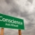 Conscience Green Road Sign Over Storm Clouds stock photo © feverpitch