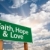 Faith, Hope and Love Green Road Sign stock photo © feverpitch