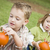 Cute Young Brother and Sister At the Pumpkin Patch stock photo © feverpitch