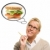 Hungry Woman with Thought Bubbles of Big, Fresh Sandwich stock photo © feverpitch