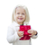 kislány · tart · piros · karácsony · ajándék · fehér - stock fotó © feverpitch