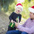 apa · fiatal · lánygyermek · karácsony · ajándék · boldog - stock fotó © feverpitch