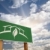 теплица · дизайна · дорожный · знак · зеленый · драматический · небе - Сток-фото © feverpitch