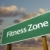 Fitness Zone Green Road Sign and Clouds stock photo © feverpitch