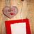 Decoration on Wooden background with fabric Heart and blank card stock photo © fotoaloja