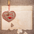 Art greeting card on vintage background with heart, old paper, f stock photo © fotoaloja