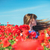 menina · beautiful · girl · vermelho · campo · flor - foto stock © FotoVika