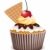Vektor · Cupcake · Kirsche · Waffel · Essen · Design - stock foto © freesoulproduction