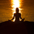 sylwetka · kobieta · jogi · plaży · wygaśnięcia · niebo - zdjęcia stock © Geribody
