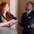 Business team - red head freckled pretty lady and black man stock photo © gromovataya