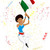 czarny · dziewczyna · Włochy · piłka · nożna · fan · banderą - zdjęcia stock © gubh83
