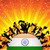Hindistan · spor · fan · kalabalık · bayrak · vektör - stok fotoğraf © gubh83