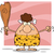 Grumpy Brunette Cave Woman Cartoon Mascot Character Holding Up A Fist And A Club stock photo © hittoon