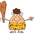 Grumpy Brunette Cave Woman Cartoon Mascot Character Holding Up A Fist And A Club stock photo © hittoon