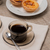 vla · koffie · zwarte · koffie · houten · tafel · textuur · ontbijt - stockfoto © homydesign