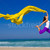 跳躍 · 美麗 · 年輕女子 · 海灘 - 商業照片 © iko