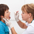 Health professional taking saliva sample from little boy stock photo © ilona75