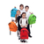 Group of happy kids with colorful school bags stock photo © ilona75