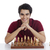 portret · gelukkig · man · spelen · schaken · jonge - stockfoto © imagedb