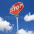 stoptábla · felhős · égbolt · kék · felhők · szín - stock fotó © iofoto