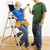 Man and woman with tools and ladder. stock photo © iofoto
