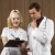 Retro nurse and doctor. stock photo © iofoto
