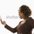 donna · guardando · telefono · cellulare · vista · laterale · felice · business - foto d'archivio © iofoto