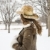 mujer · nieve · vista · posterior · morena · pelo · largo - foto stock © iofoto