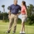 couple · parler · golf · homme · femme · permanent - photo stock © iofoto