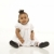 portré · csecsemő · lány · afroamerikai · ül · fehér - stock fotó © iofoto