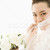 menyasszony · virágcsokor · portré · ázsiai · húz · fátyol - stock fotó © iofoto