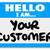 你好 · 顧客 · 貼紙 · 藍色 - 商業照片 © iqoncept