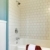 Shower and tub with white classic tile and blue wall. stock photo © iriana88w