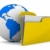 Geel · computer · map · wereldbol · witte · geïsoleerd - stockfoto © ISerg