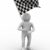 man with flag on white background. Isolated 3D image stock photo © ISerg
