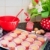 copo · bolos · vermelho · cozinha · flores - foto stock © ivonnewierink