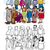 люди · очередь · книжка-раскраска · страница · Cartoon · иллюстрация - Сток-фото © izakowski