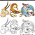 Fantasy animals characters for coloring stock photo © izakowski