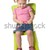 küçük · çocuk · sandalye · gülümseme · güzellik · yeşil - stok fotoğraf © jirkaejc