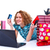 alışveriş · zaman · mutlu · genç · kadın · dizüstü · bilgisayar - stok fotoğraf © kalozzolak