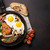 inglês · café · da · manhã · frito · ovos · salsichas · bacon - foto stock © karandaev