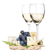 Cheese, grape and two white wine glasses stock photo © karandaev