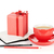 一杯咖啡 · 紅色 · 禮品盒 · 孤立 · 白 - 商業照片 © karandaev